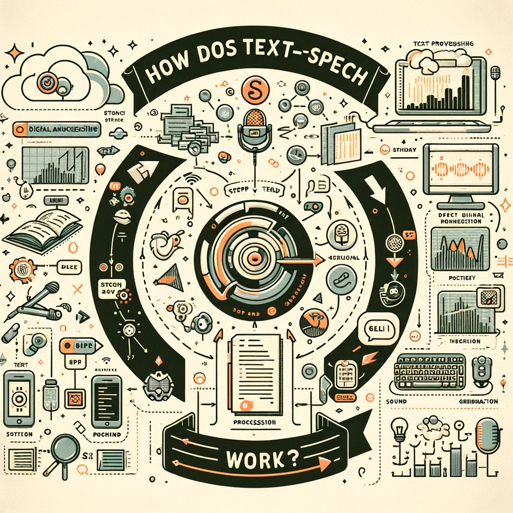 How Text to speech works process shown in this image