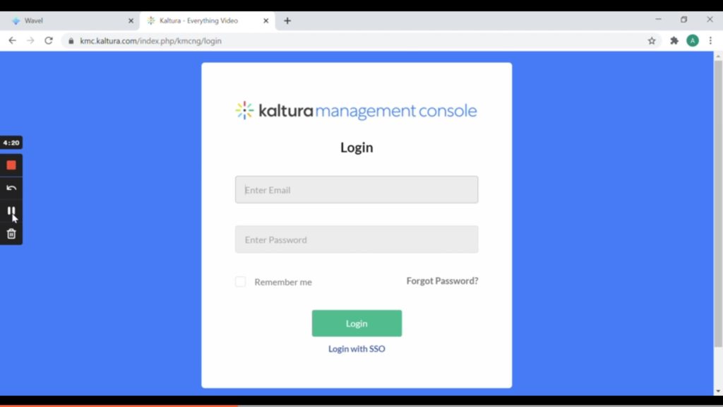 kaltura management console login