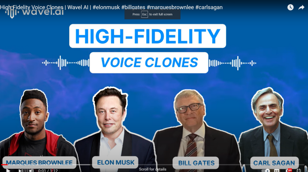 Wavel AI Voice Cloning Video Screenshot