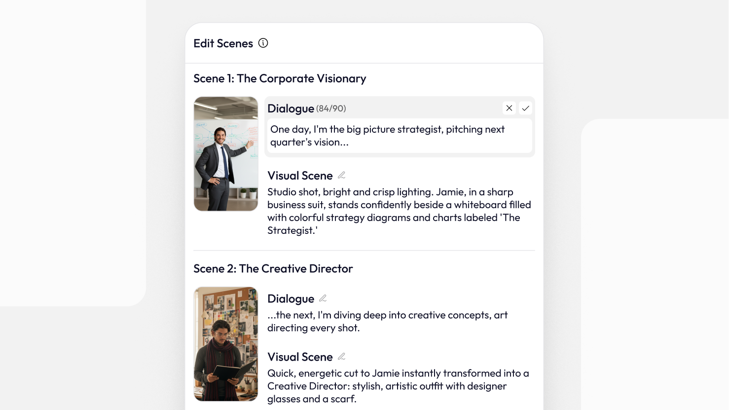 Scene level editing full control